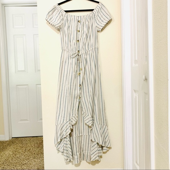 NWT INDULGE stripes maxi flowy dress women size L - Picture 2 of 9